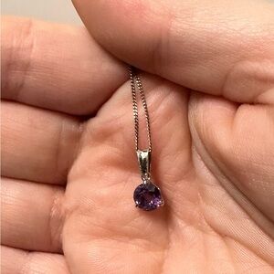 Elegant Amethyst Pendant Necklace-solitaire-round cut